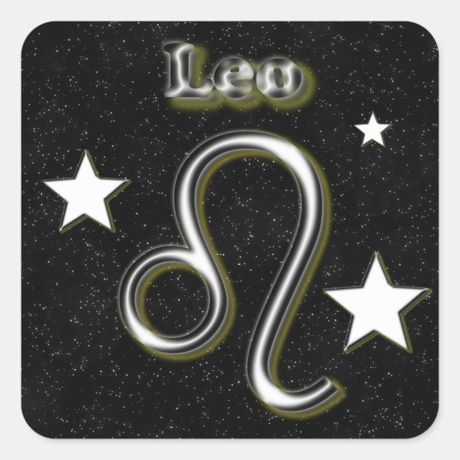 Leo-Symbol Quadratischer Aufkleber (Vorderseite)