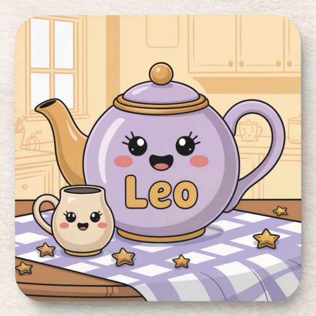 Leo Teapot Stars Plastik Untersetzer Set (Vorderseite)