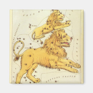 Leo the Lion Vintag Constellation Urania Mirror Magnet