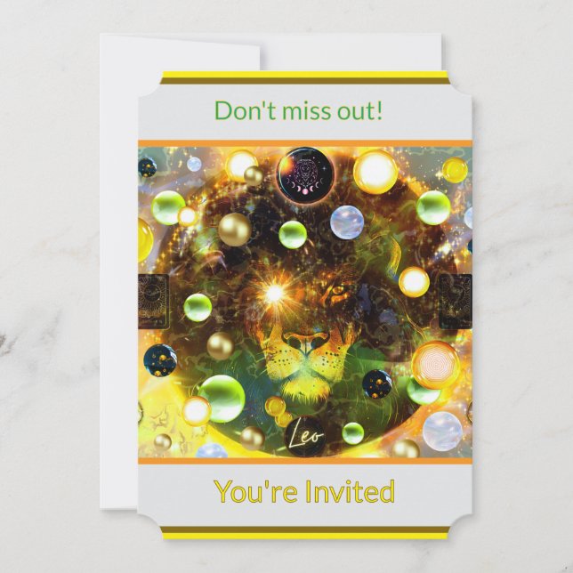 Leo the Lion Zodiac Einladung (Vorderseite)