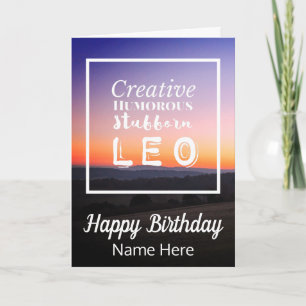 Leo the Lion Zodiac Fun Charakteristika Geburtstag Karte