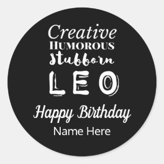 Leo the Lion Zodiac Fun Charakteristika Geburtstag Runder Aufkleber