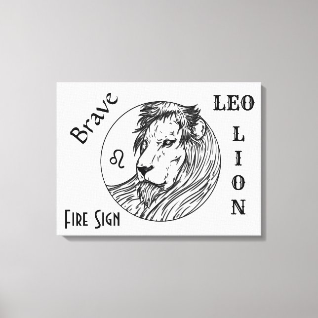Leo The Lion Zodiac Leinwanddruck (Vorderseite)