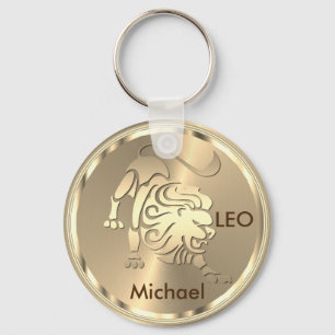 Leo the Lion - Zodiac Sign - Gold Schlüsselanhänger