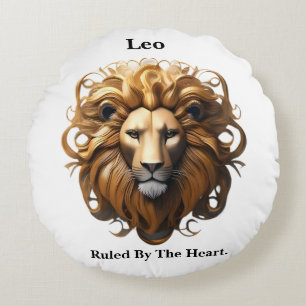 Leo The Lion: Zodiaks wildes Geburtszeichen Rundes Kissen