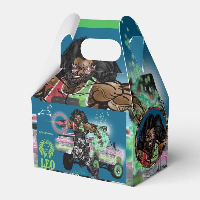 Leo-Themen-Partygeschenkbox Geschenkschachtel (Vorderseite)