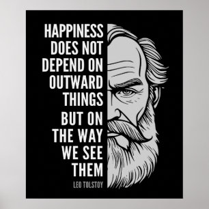 Leo Tolstoi Inspiration Zitat: Glück Poster