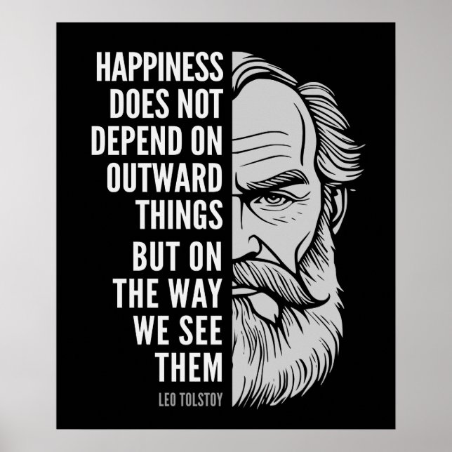 Leo Tolstoi Inspiration Zitat: Glück Poster (Vorne)