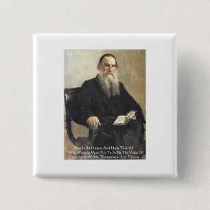 Leo Tolstoi "Krieg ist ungerecht" Weisheitszitat G Button