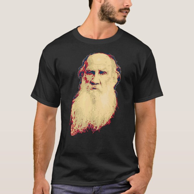 Leo Tolstoi Retro Propaganda T-Shirt (Vorderseite)