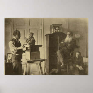 Leo Tolstoi und der Bildhauer Prinz Paolo Poster