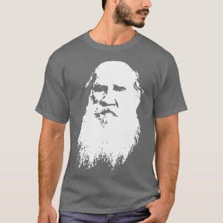 Leo Tolstoi White auf schwarz T-Shirt
