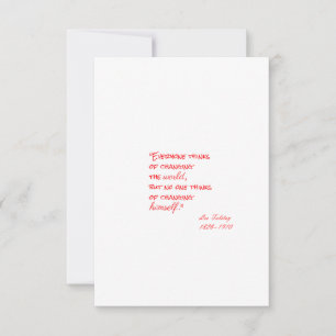 Leo Tolstois Zitat (Jeder denkt...) RSVP Karte