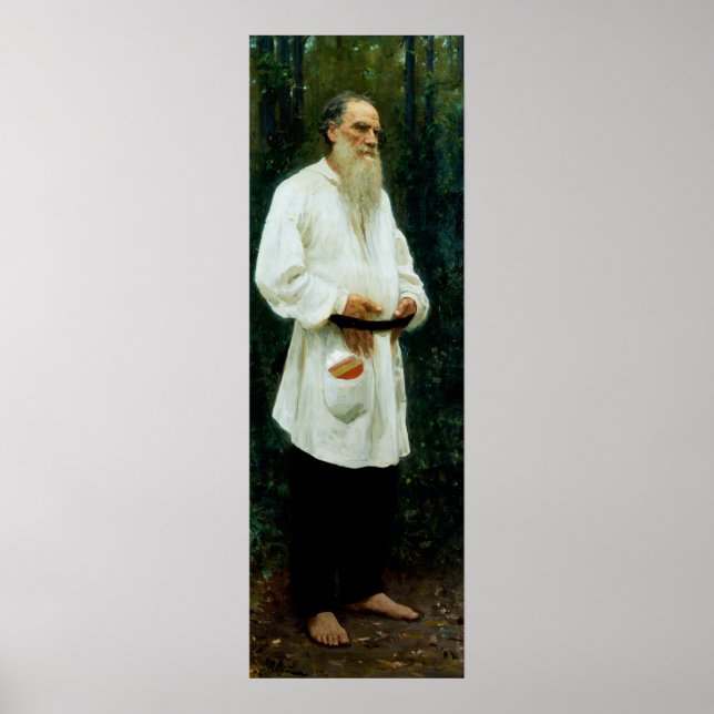Leo Tolstoy Barefoot by Ilya Repin Poster (Vorne)