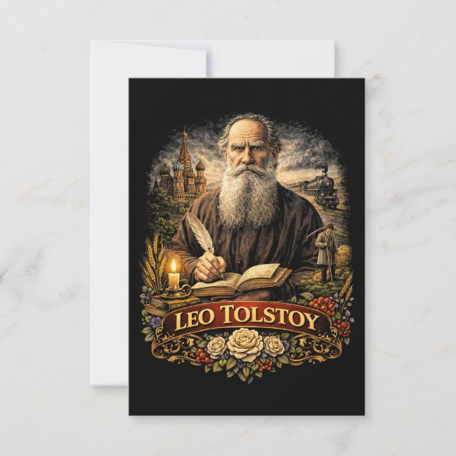 Leo Tolstoy Dankeskarte (Vorderseite)