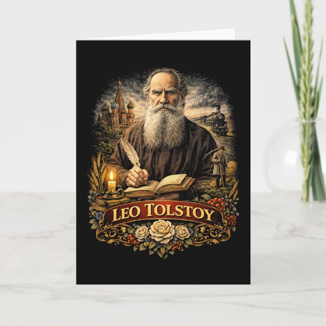 Leo Tolstoy Feiertagskarte (Vorderseite)