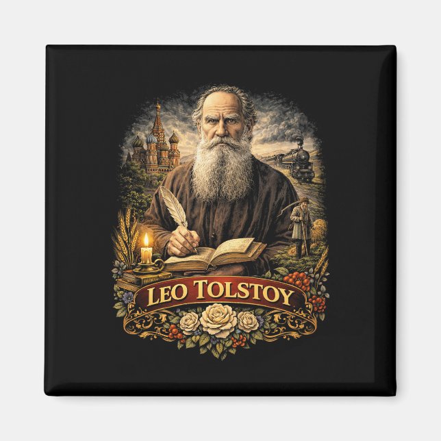 Leo Tolstoy Magnet (Vorne)