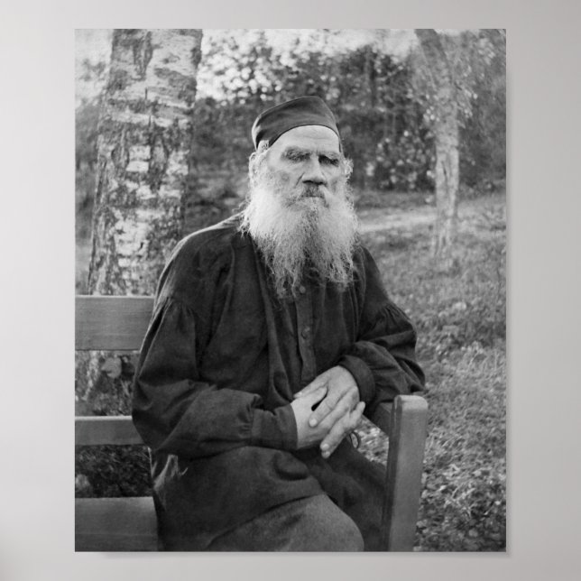 Leo Tolstoy - Portrait des russischen Autors Poster (Vorne)