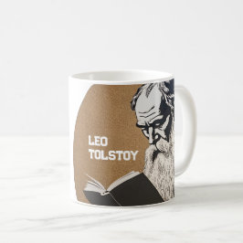 Leo Tolstoy Portrait - Goldene Illustration Kaffeetasse