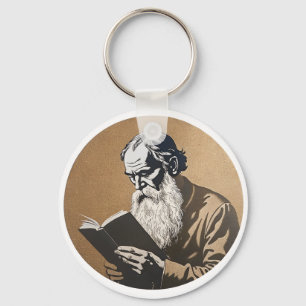 Leo Tolstoy Portrait - Goldene Illustration Schlüsselanhänger