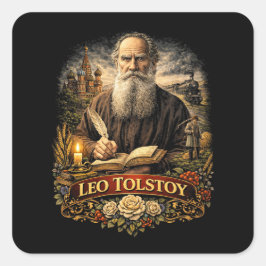 Leo Tolstoy Quadratischer Aufkleber