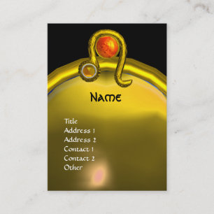 LEO, TOPAZ MONOGRAM, hellgelb, schwarz orange Visitenkarte