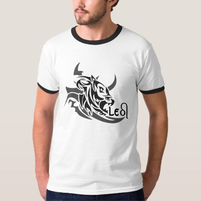 Leo Tribal Löwe Tattoo Custom T - Shirt. T-Shirt (Vorderseite)
