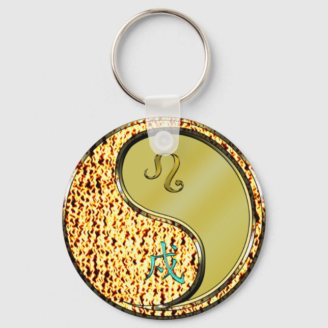 Leo und Metallhund Schlüsselanhänger (Vorderseite)