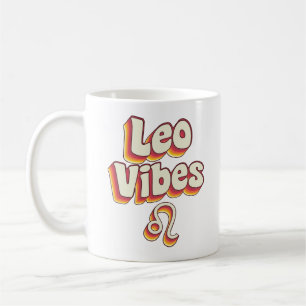 Leo Vibes farbenfrohe Blasen-Schriftart Sternzeich Kaffeetasse