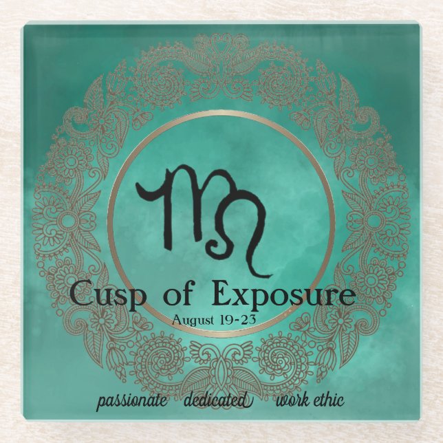 Leo-Virgo-Cusp Glasuntersetzer (Vorderseite)