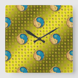 Leo & Water Monkey Quadratische Wanduhr