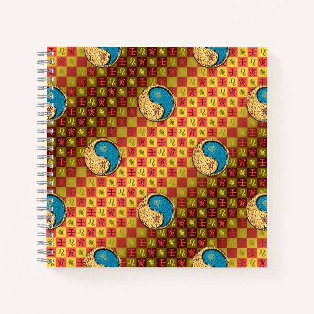 Leo & Water Tiger Spiral Notebook Notizbuch (Vorderseite)