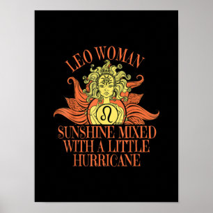 Leo Woman Zodiac Sign Juli August Geburtstag Poster