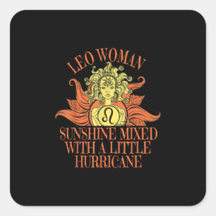 Leo Woman Zodiac Sign July August Geburtstag Quadratischer Aufkleber