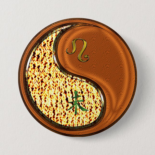 Leo & Wood Ziege Button (Vorderseite)