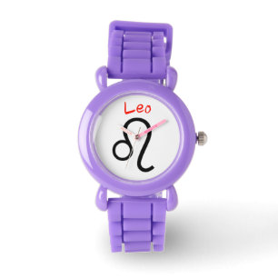 Leo-Zeichen des Zodiaks. Kinder beobachten. Armbanduhr