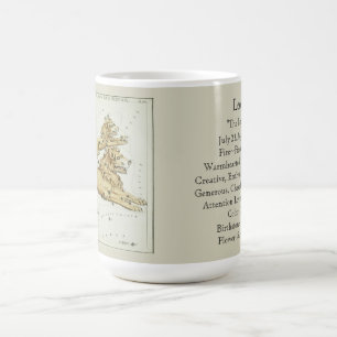 Leo Zodiac Antique Astronomisches Diagramm Kaffeetasse