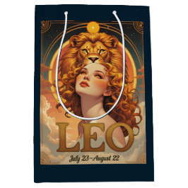 Leo Zodiac Art August Juli Geburtstag Mittlere Geschenktüte