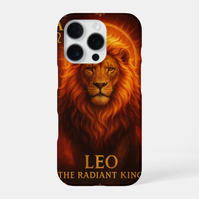 Leo Zodiac Art – Fiery Lion of Confidence iPhone Hülle (Rückseite)