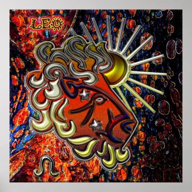 Leo Zodiac Art Poster (Vorne)