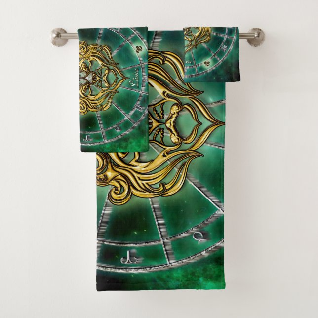 Leo Zodiac Astrologie Design Badhandtuch Set (Insitu)
