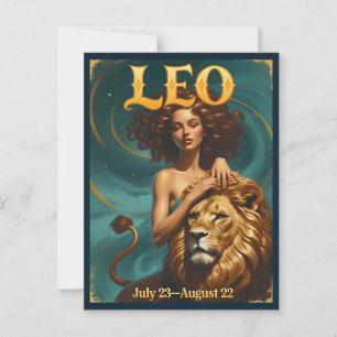 Leo Zodiac Astrologie Geburtstagskarte Postkarte