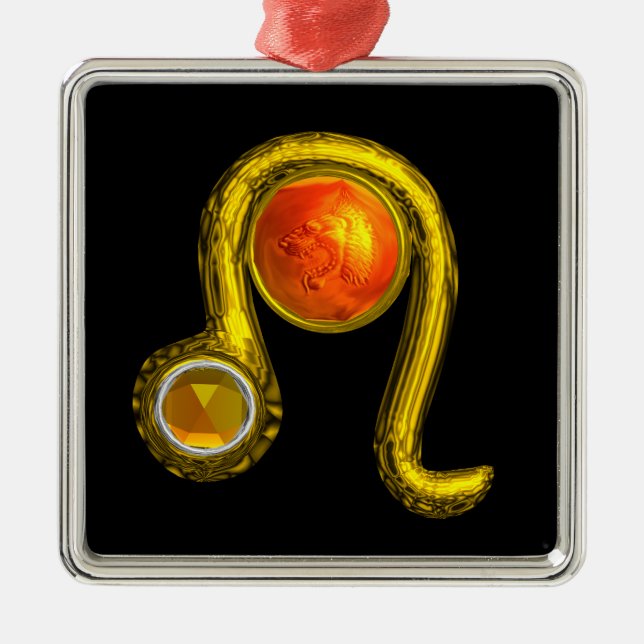LEO ZODIAC BIRTHDAY JEWEL YELLOW TOPAZ Gold Ornament Aus Metall (Vorne)