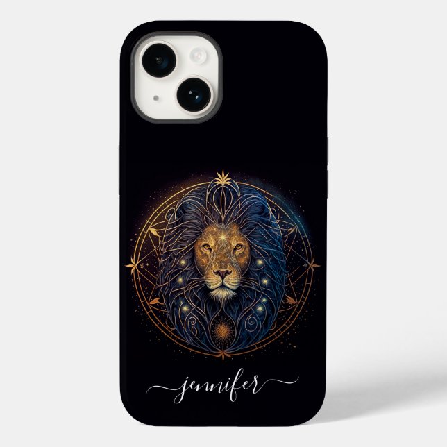 Leo zodiac Black and gold Case-Mate iPhone Fall Hülle (Rückseite)