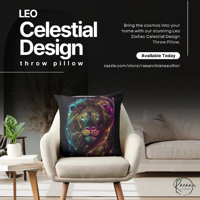 Leo Zodiac Celestial Design Throw Kissen (Von Creator hochgeladen)