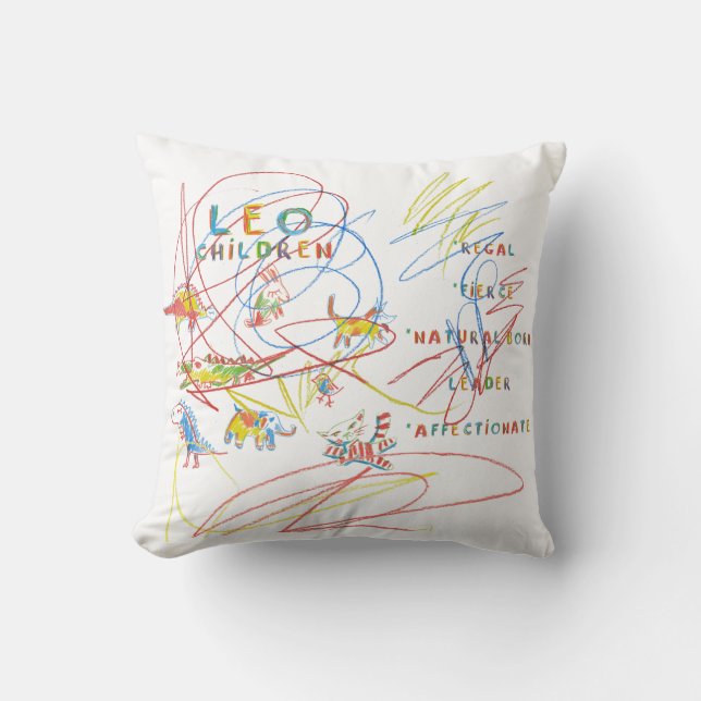 Leo Zodiac Children's Astrology Pillow Kissen (Vorderseite)