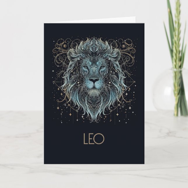 Leo Zodiac Constellation Blankenkarte Dankeskarte (Vorderseite)