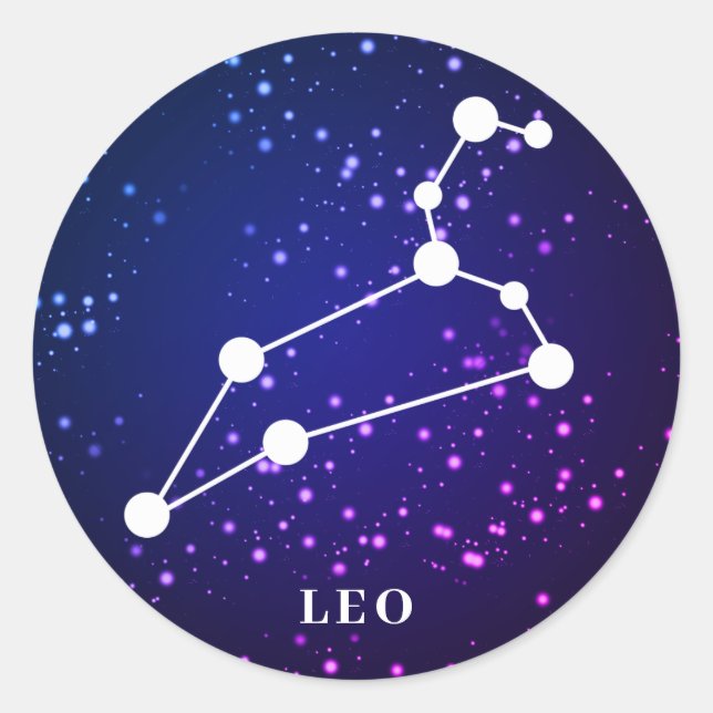 Leo Zodiac Constellation Design Runder Aufkleber (Vorderseite)