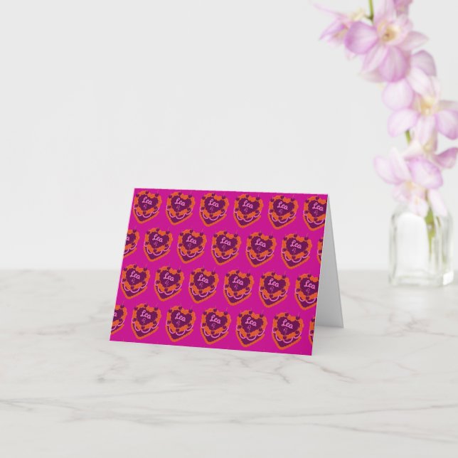 Leo Zodiac Coquette Herz Birthday Cake Karte (Orchidee)