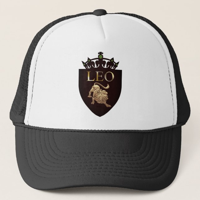 Leo Zodiac Custom Trucker Hat Truckerkappe (Vorderseite)